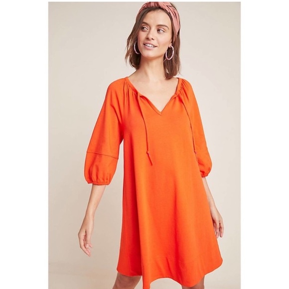 Anthropologie Anais Red Orange Balloon Sleeve
Peasant Shift Tunic Dress Size XL - Picture 2 of 9